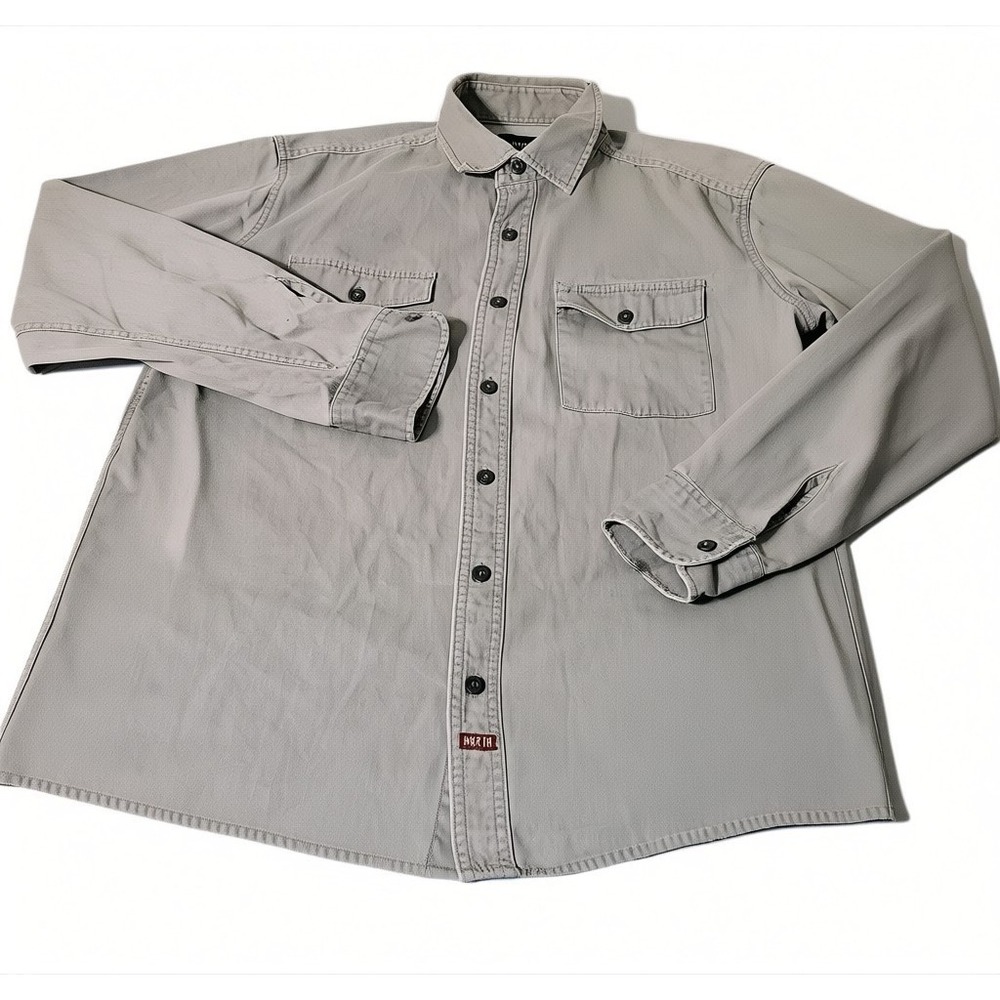 Brixton Relaxed‎ Fit L Bowery Mens Medium Long Sleeve Thick Fleece Canvas Shirt
